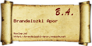 Brandeiszki Apor névjegykártya