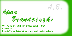 apor brandeiszki business card